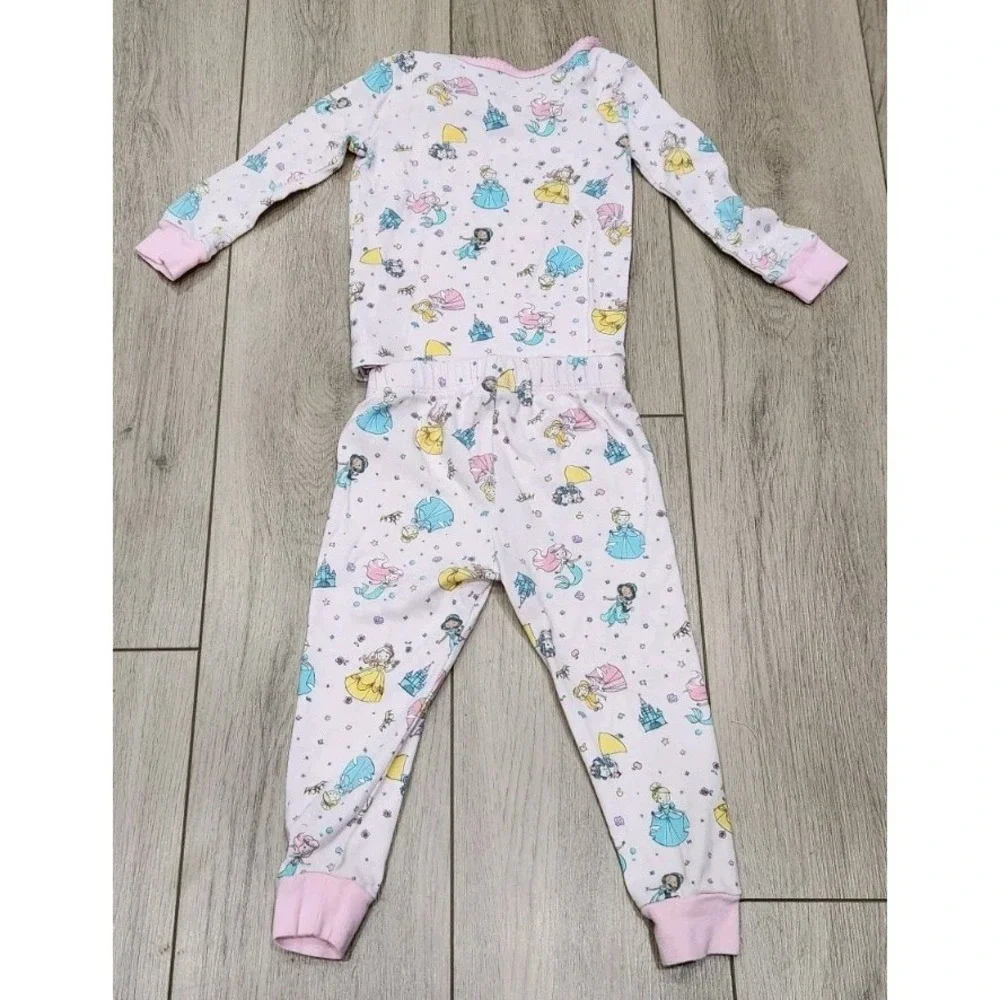 Disney Girls Pajamas Set Toddler Size 2 Snow White Cinderella Jasmine Ariel‎